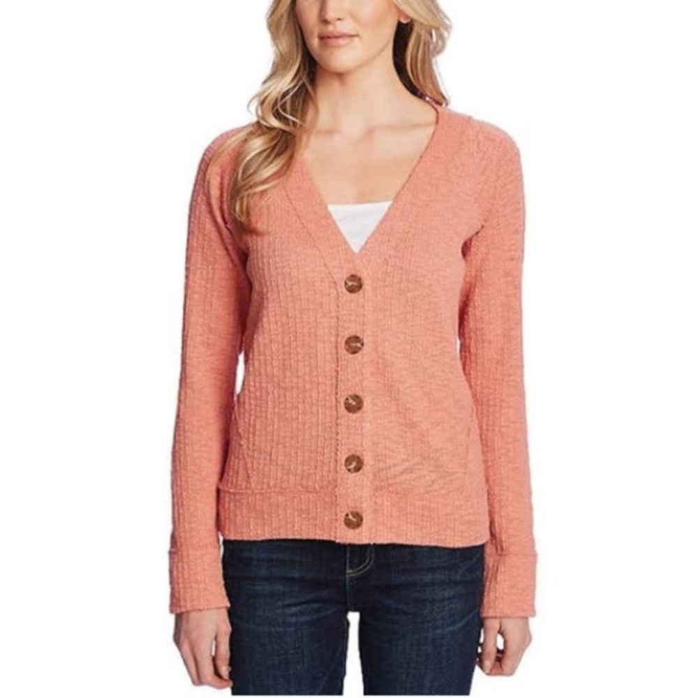 Peachy orange cHunky textured cardigan by Vince Camuto size XXL